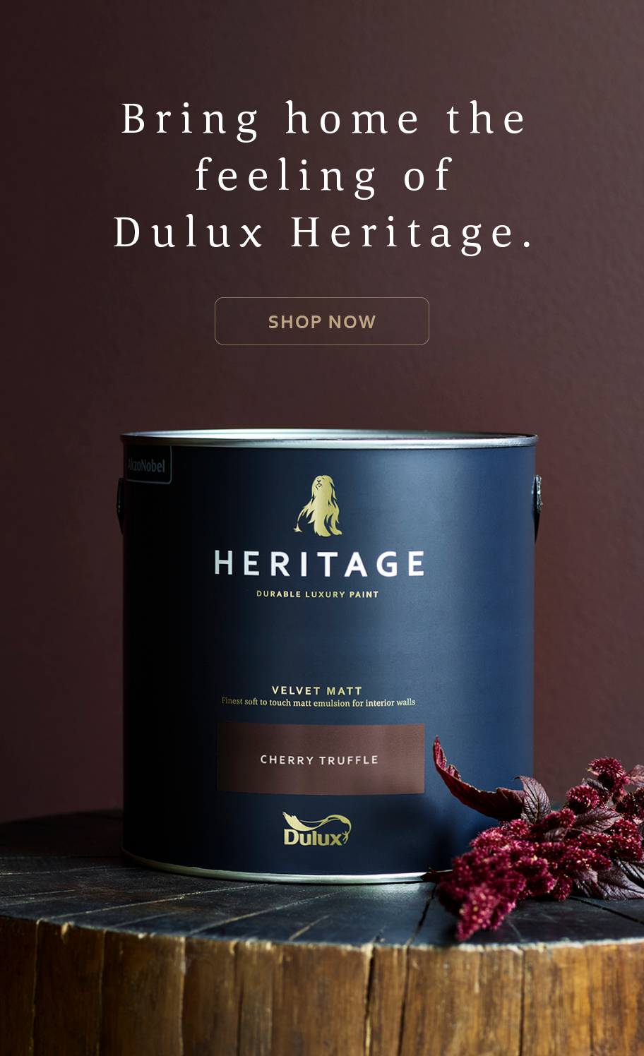 Dulux Heitage banner for paint mixing