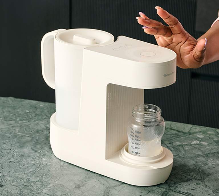 New PerfectPrep baby bottle maker by Tommee Tippee in black and white