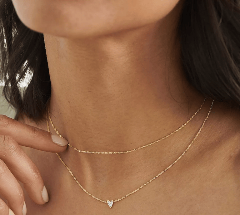 This banner shows the Edge of Ember 14ct Gold Diamond Heart Pendant Necklace