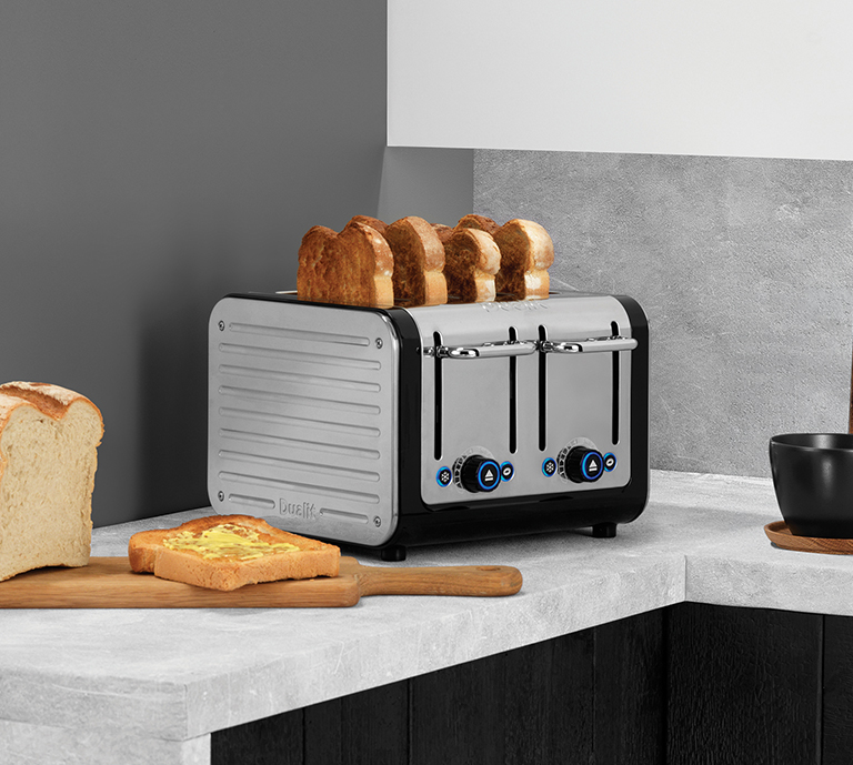 Banner Advertisement for Dualit 4 Slice Architect Toaster with a product image and shop now button