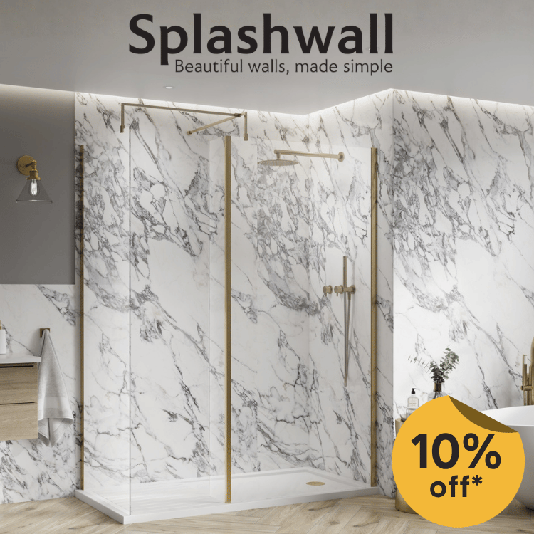 Sponsored banner for Splashwall tiles. The modern alternative to tiling your bathroom walls . Shop now.