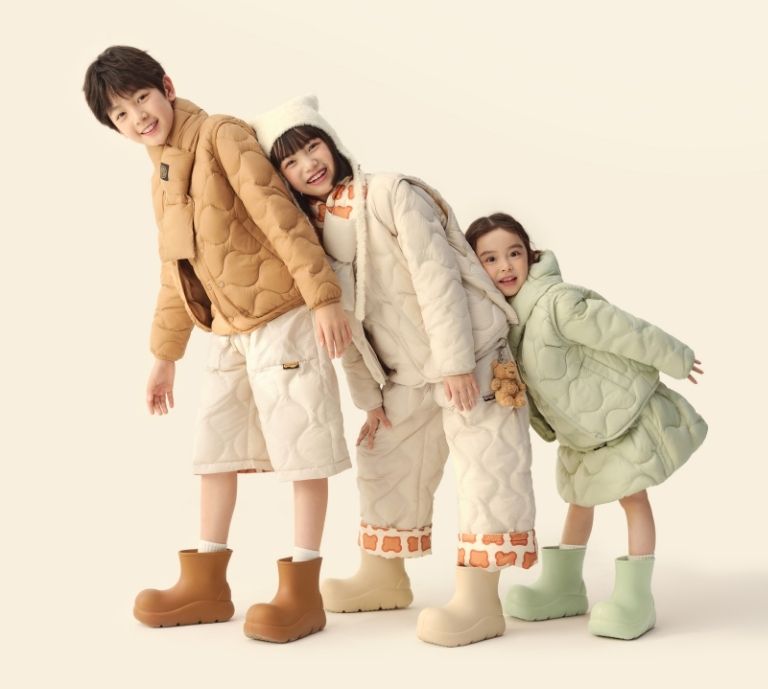 kids wearing lightweight down jacket