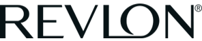 Black logo of the REVLON brand