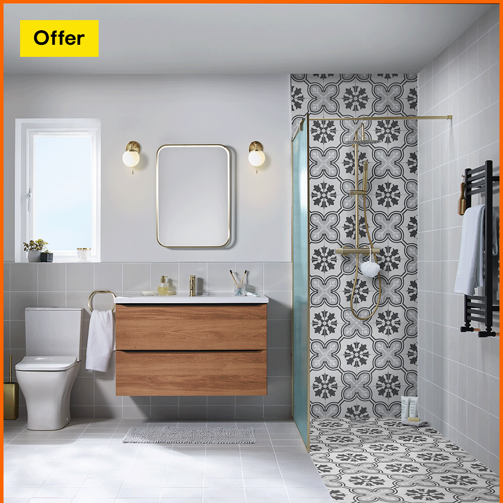 Up to 20% off bathrooms* Spend thresholds apply. Terms and conditions apply. 