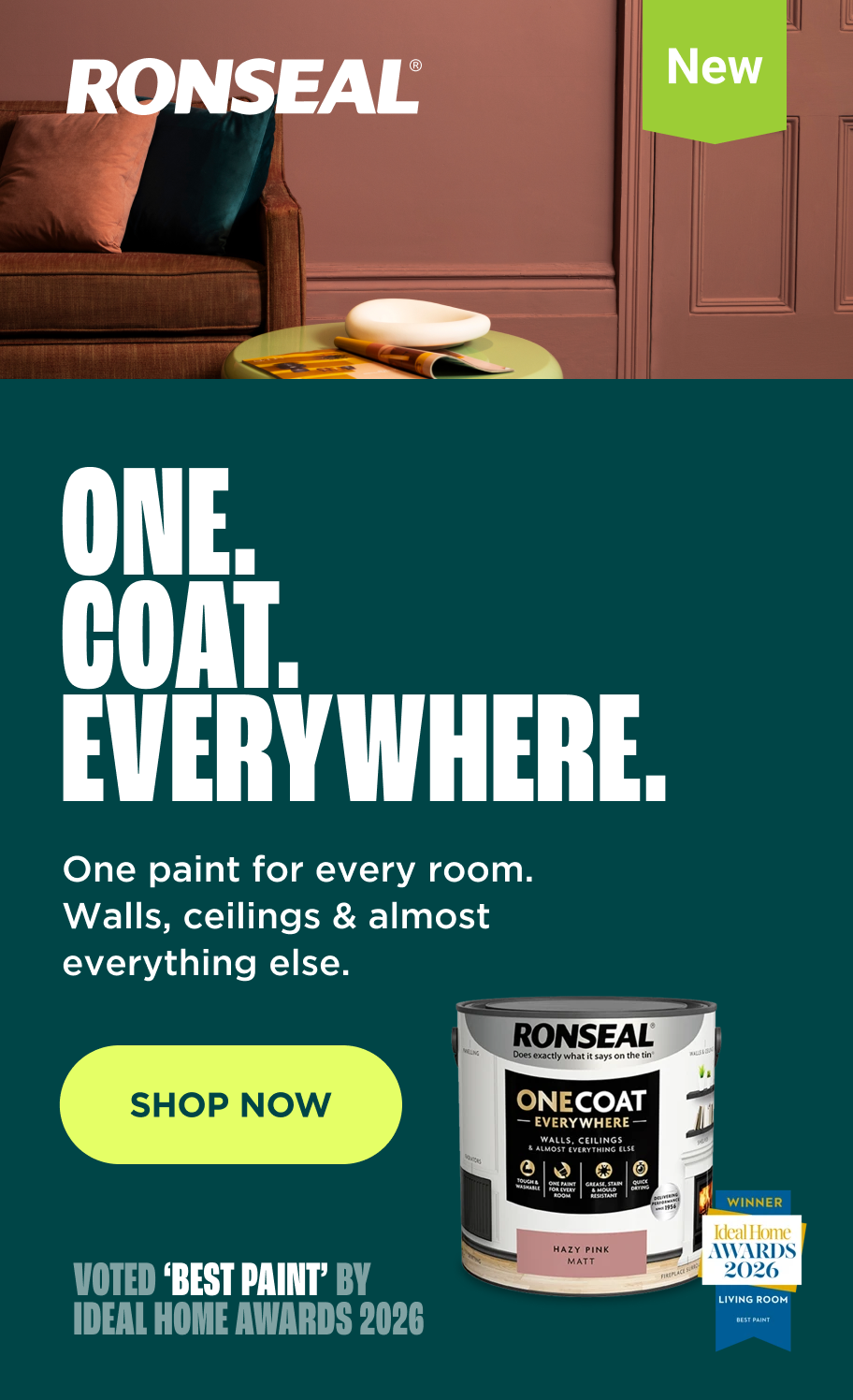 Ronseal One Coast Everywhere brand banner