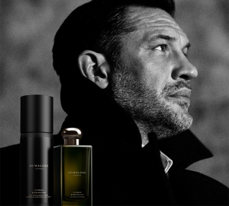 Image of Tom Hardy and Jo Malone products