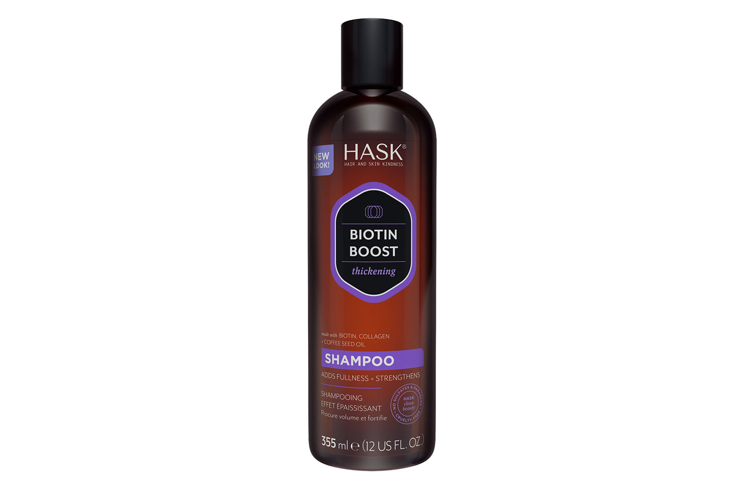 BIOTIN BOOST THICKENING SHAMPOO with Biotin, Collagen & Coffee Tri-level Thickening Complex Volumize • Strengthen • Fortify Free of: sulfates, parabens, phthalates, gluten,  and drying alcohol.