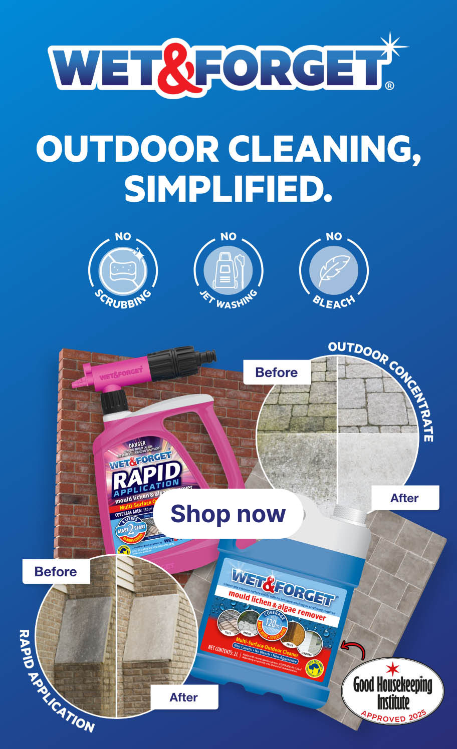 banner ad for wet & forget