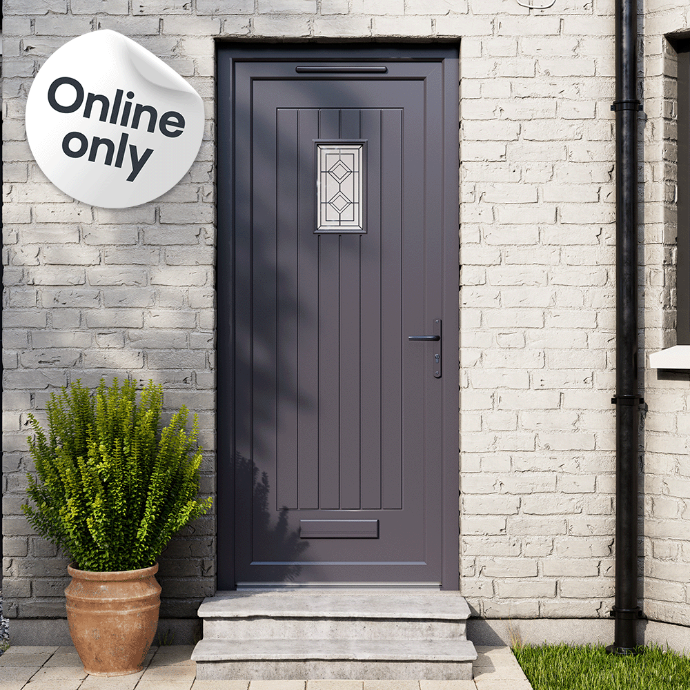 15% off selected exterior doors, online only. Includes Fortia Curral Frosted Glazed Modern Anthracite Front Door. Terms & conditions apply, see the *terms & conditions at the end of the page. Shop now