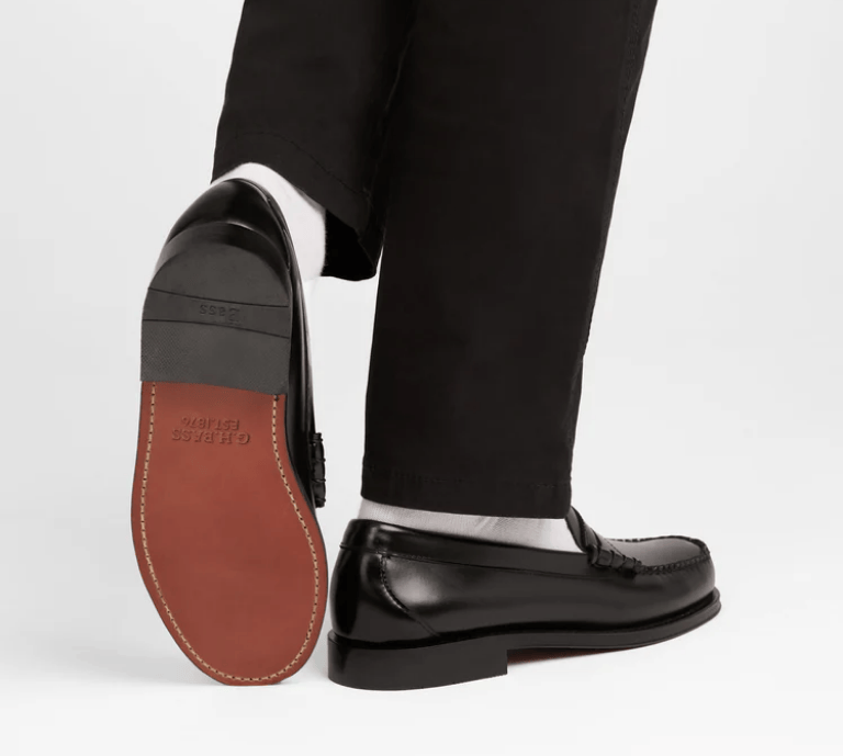 This is banner for G.H.BASS black loafers. 