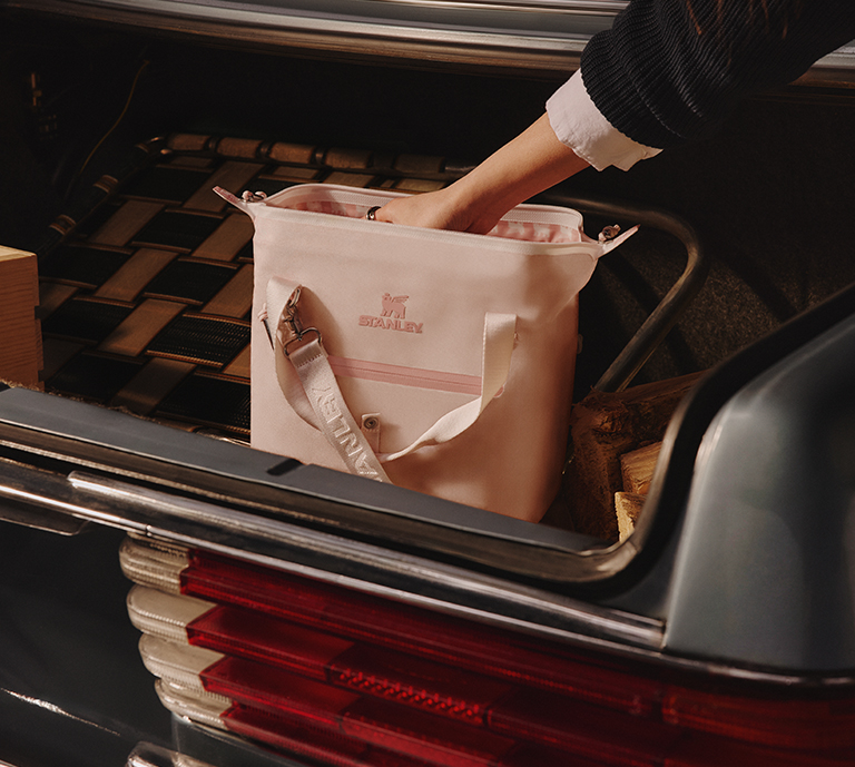 Stanley 1913 Madeline Midi Cooler Backpack in the boot of a car