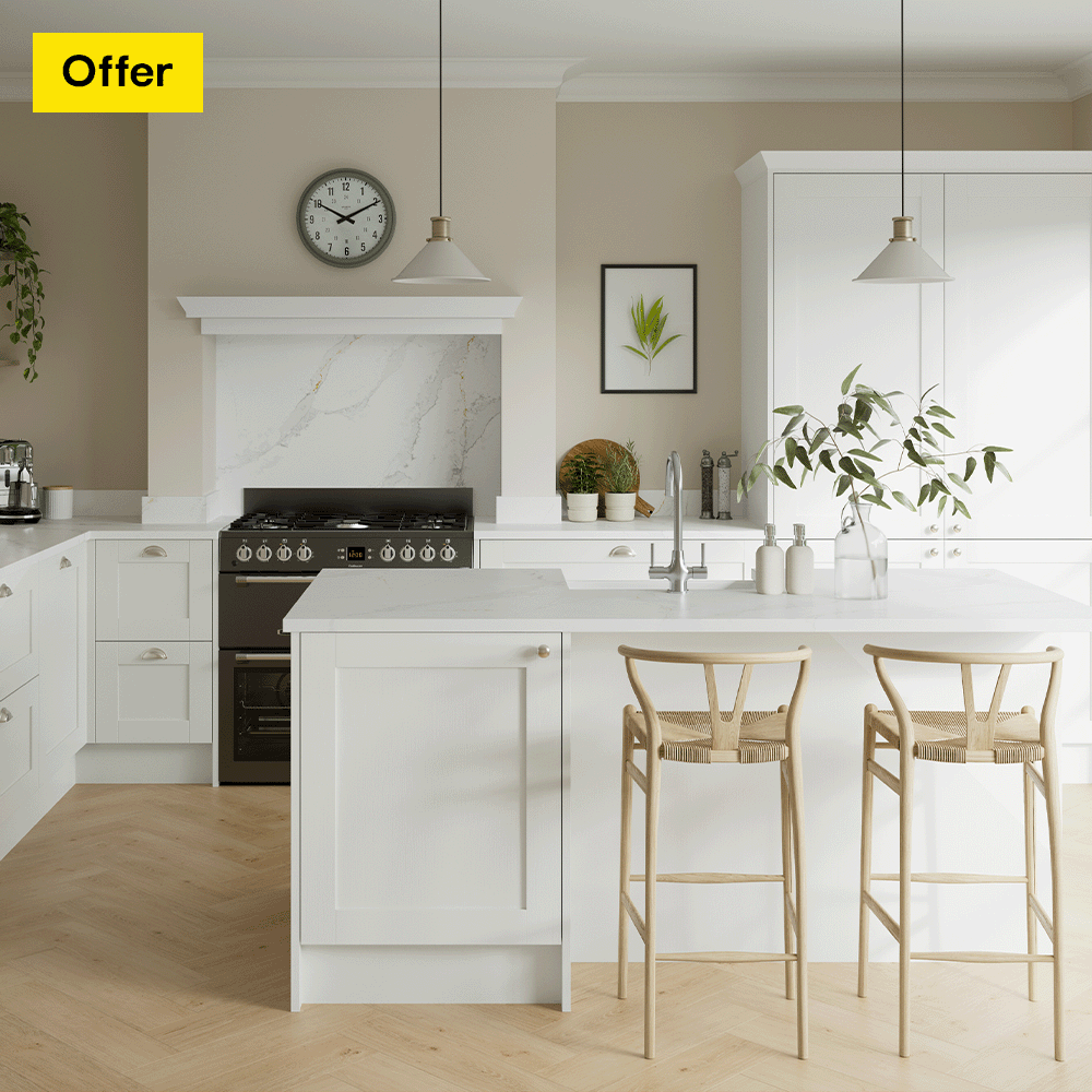 Spend more, save more. Up to 30% off kitchens when you spend £15000. Only on products sold & shipped by B&Q. Follow the link below to find out more.