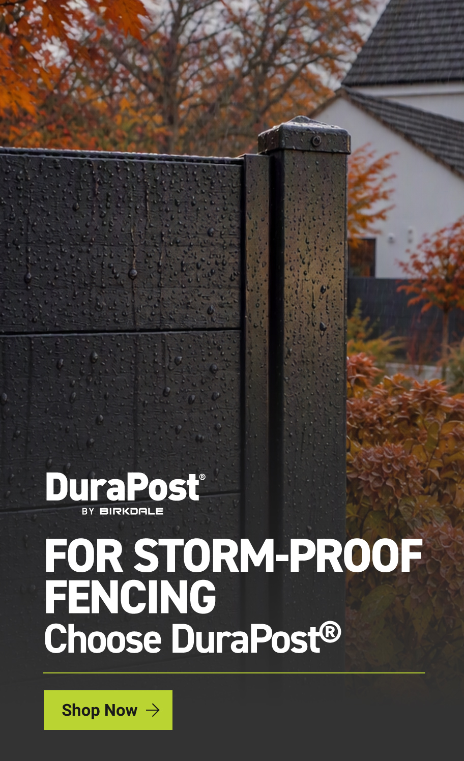 DuraPost fencing with click to buy on Wickes