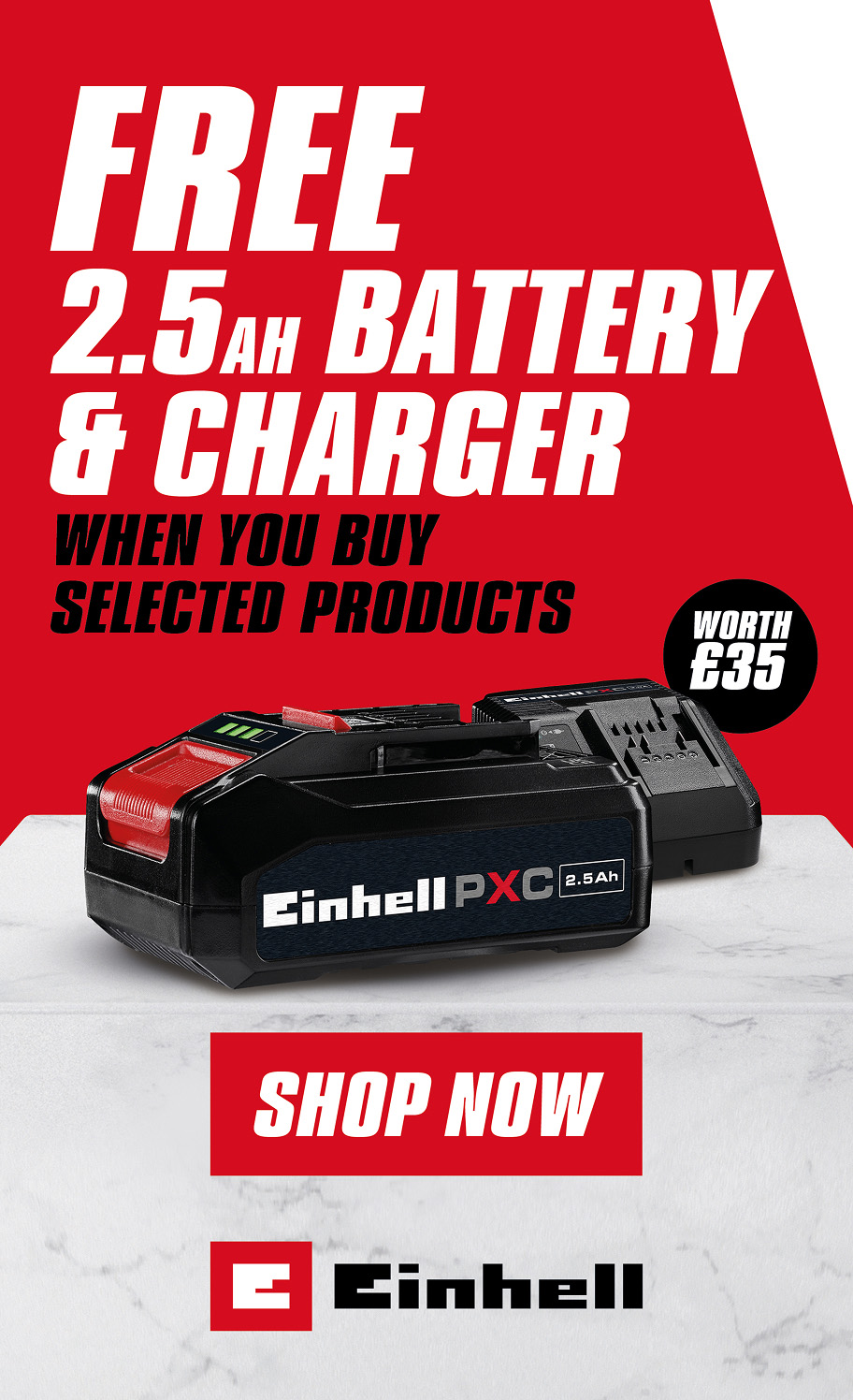 Einhell cordless power tools free battery and charger