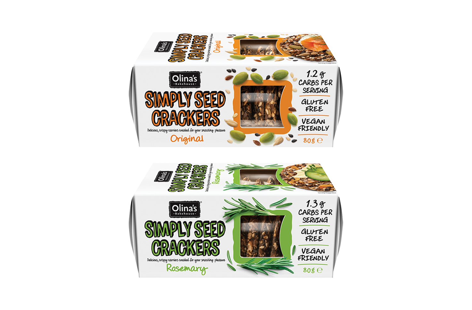 Olina's Gluten Free Seeded Crackers.
Baked to perfection, delicious, artisan savoury biscuits.