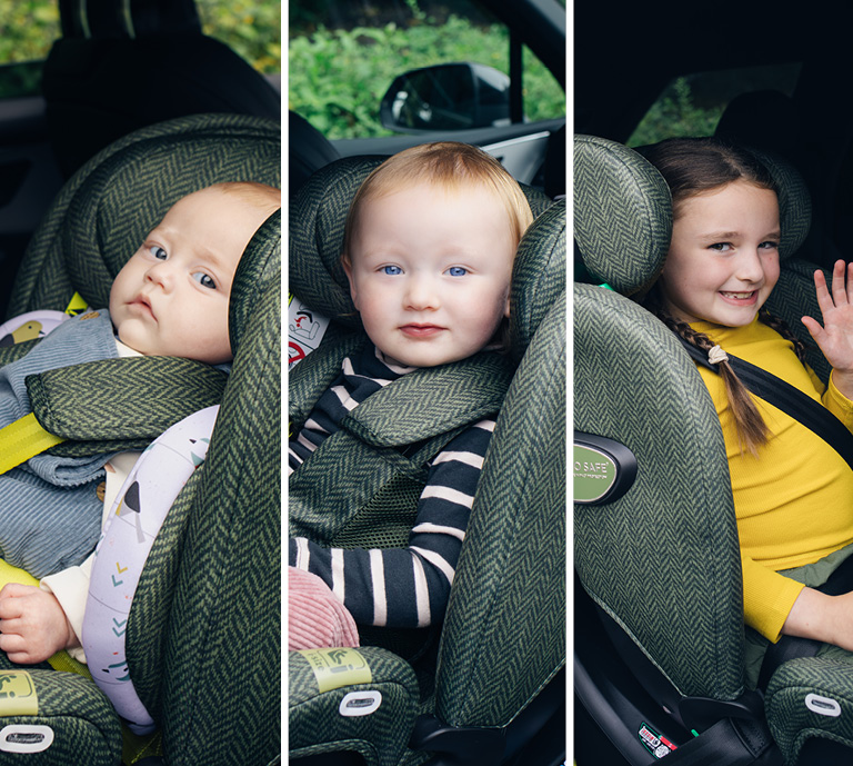 baby looking happy in the all in all ultra car seat