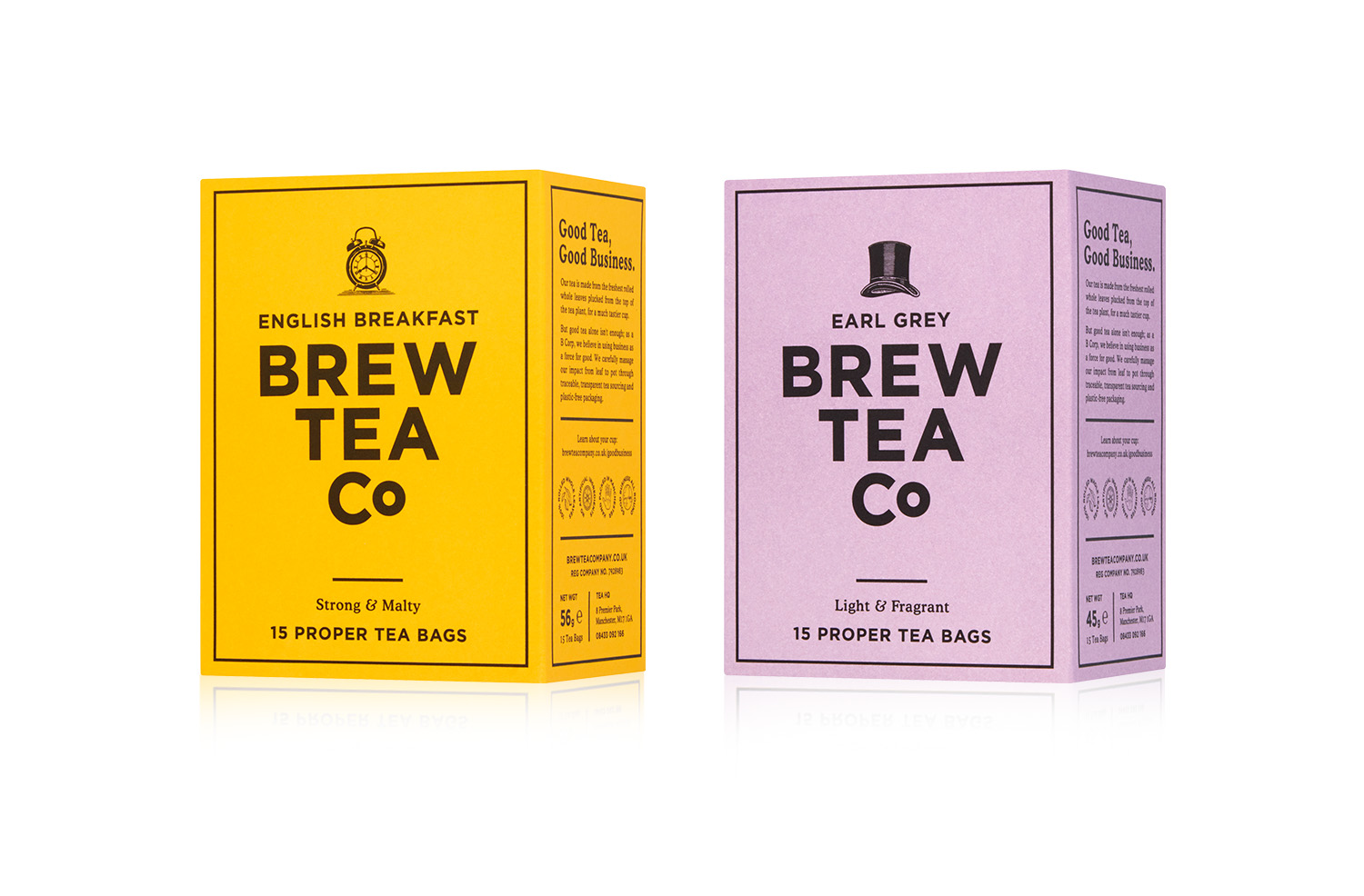 A picture of Brew Tea Co English Breakfast and Earl Grey.