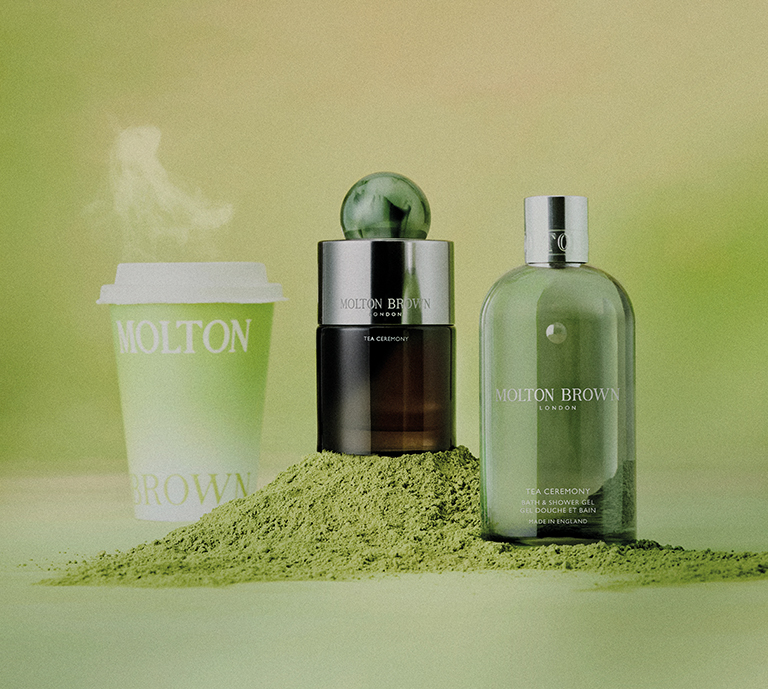 New Tea Ceremony collection from molton brown featuring a Body Wash and an Eau de Parfum