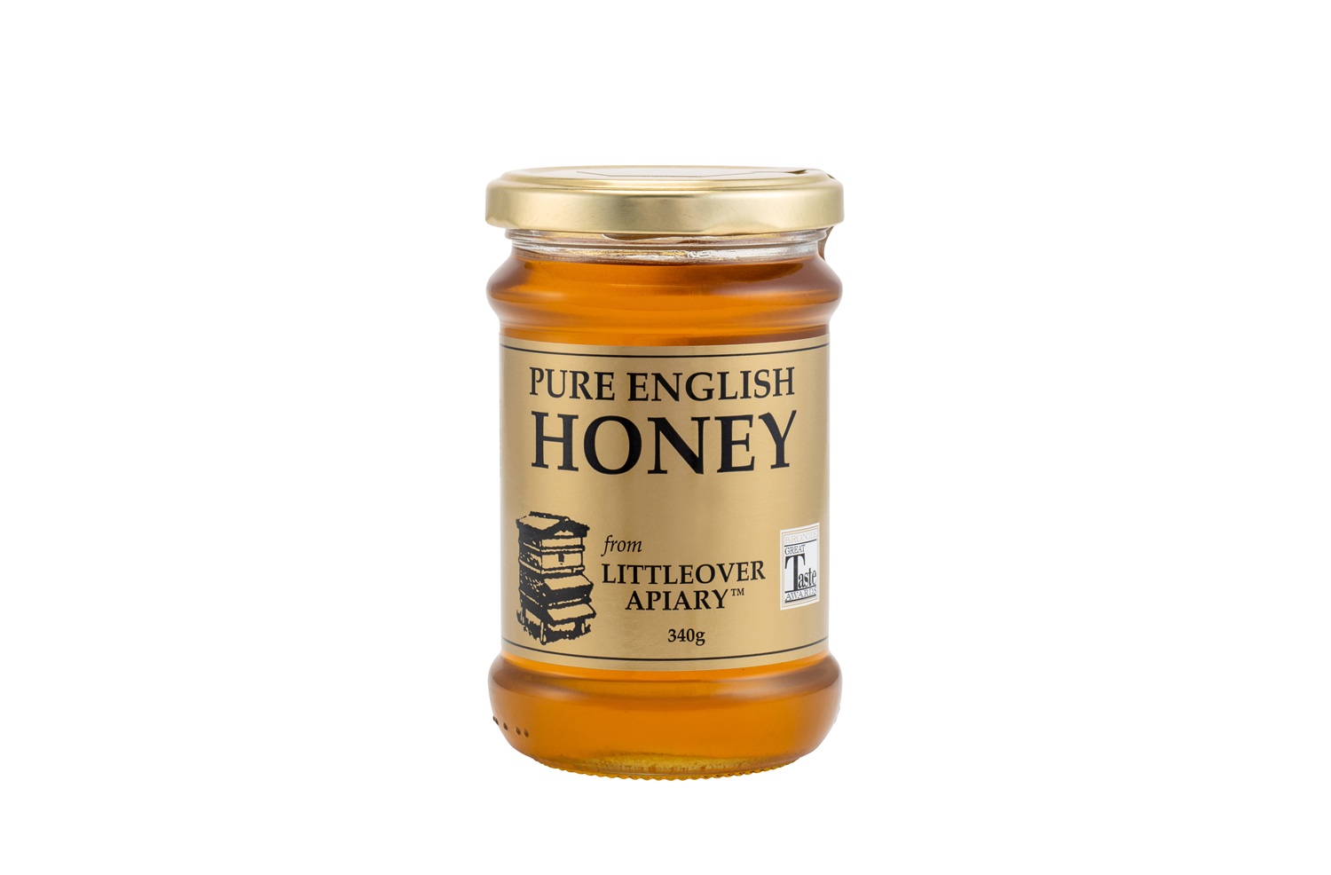 A jar of Littleover Apiary Pure English Honey promoting an offer at Waitrose.