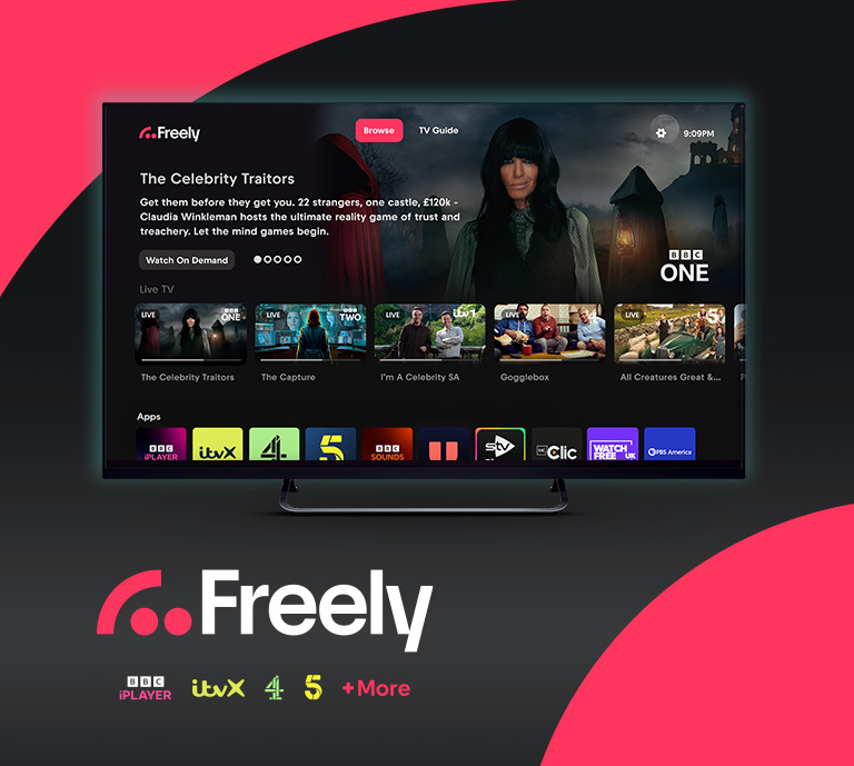 Banner Advertisement for Freely Televisions with a product image and shop now button