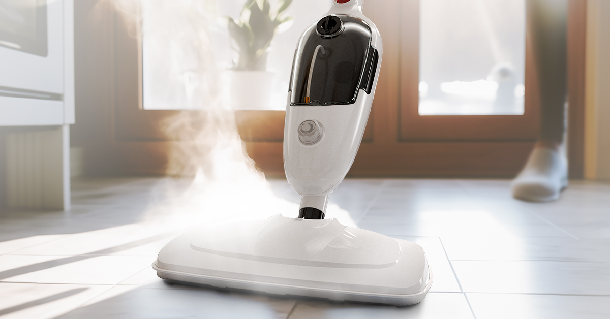 Sponsored - Banner X - Banner Advertisement for Avalla with a steam mop image and shop now button.