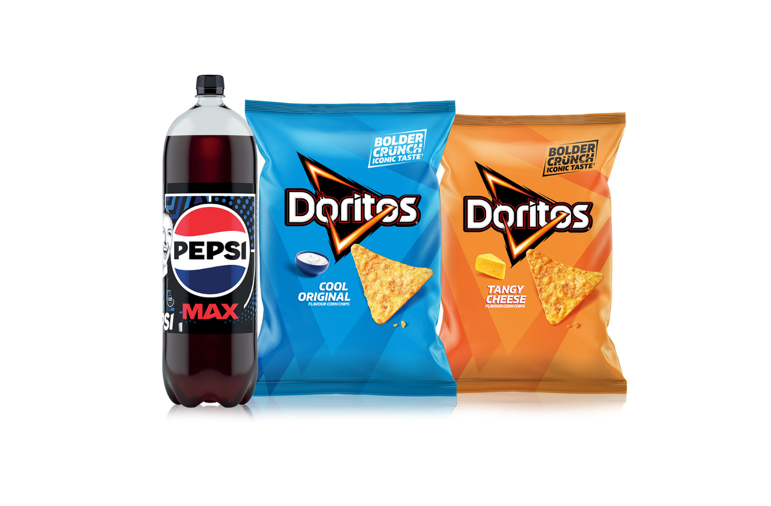 Banner ad for Pepsi and Doritos with product images