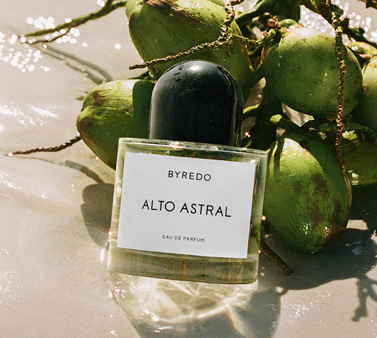 Banner advertisement for Byredo Alto Astral  with product imagery and a “Shop now” button