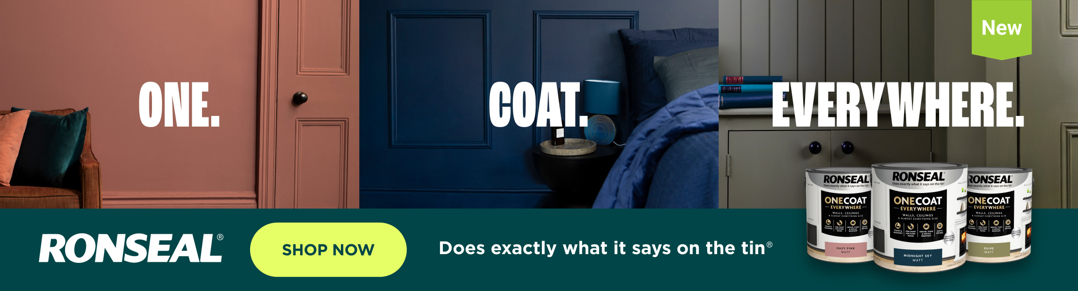 Ronseal One Coast Everywhere brand banner