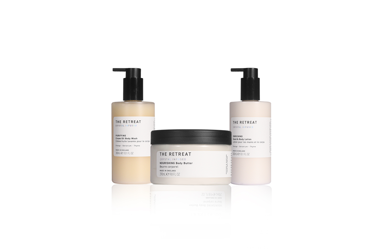 3 Retreat products on a white background