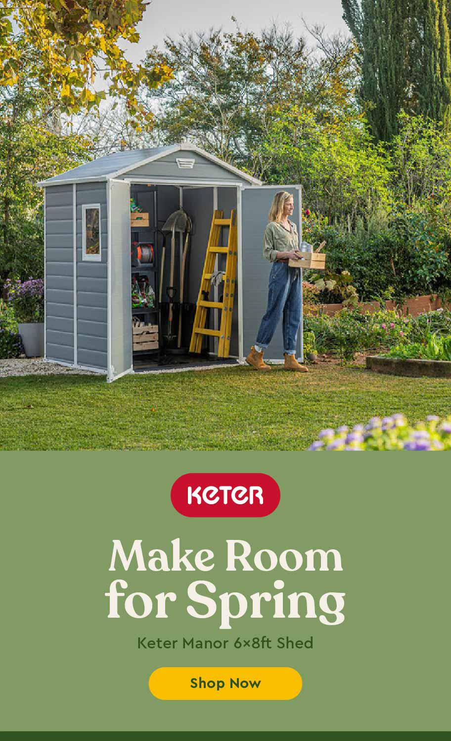 Keter Manor 6x8 outdoor garden storage shed