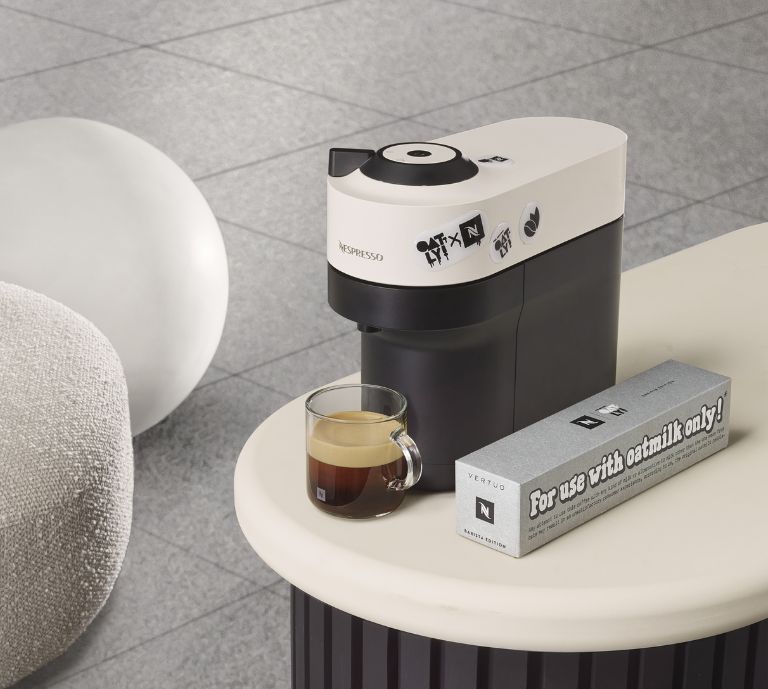 Oatly X Nespresso Vertuo Pop Coffee Machine by KRUPS, White