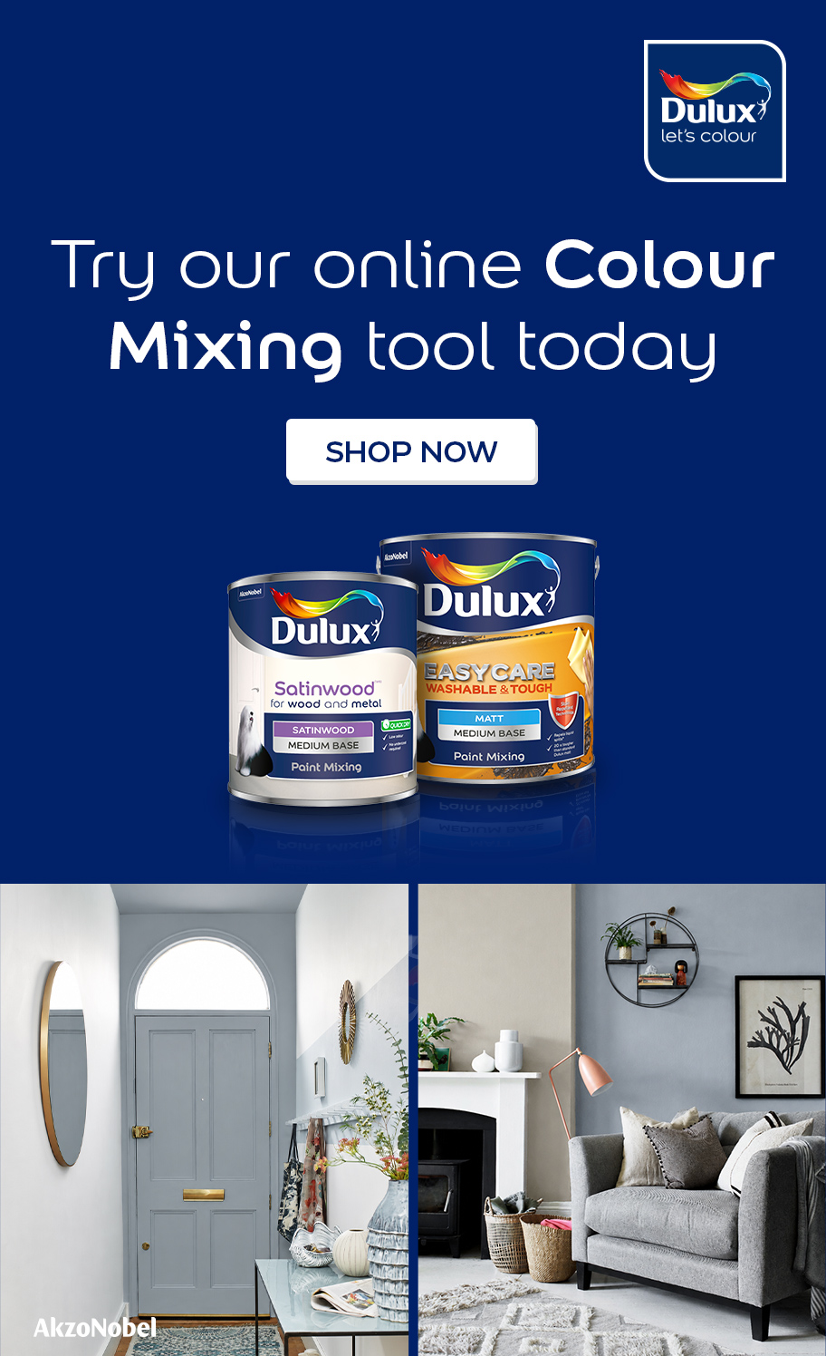 Dulux paint mixing banner advert