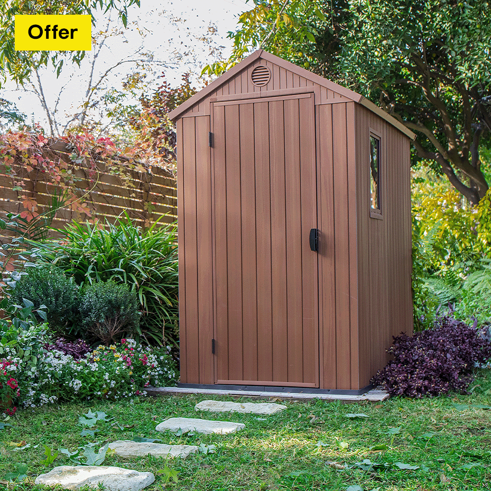 15% off selected sheds & garden storage. Includes Keter Darwin 6x4 ft Apex Plastic Shed. Terms & conditions apply, see the *Terms & conditions at the end of the page. Shop now