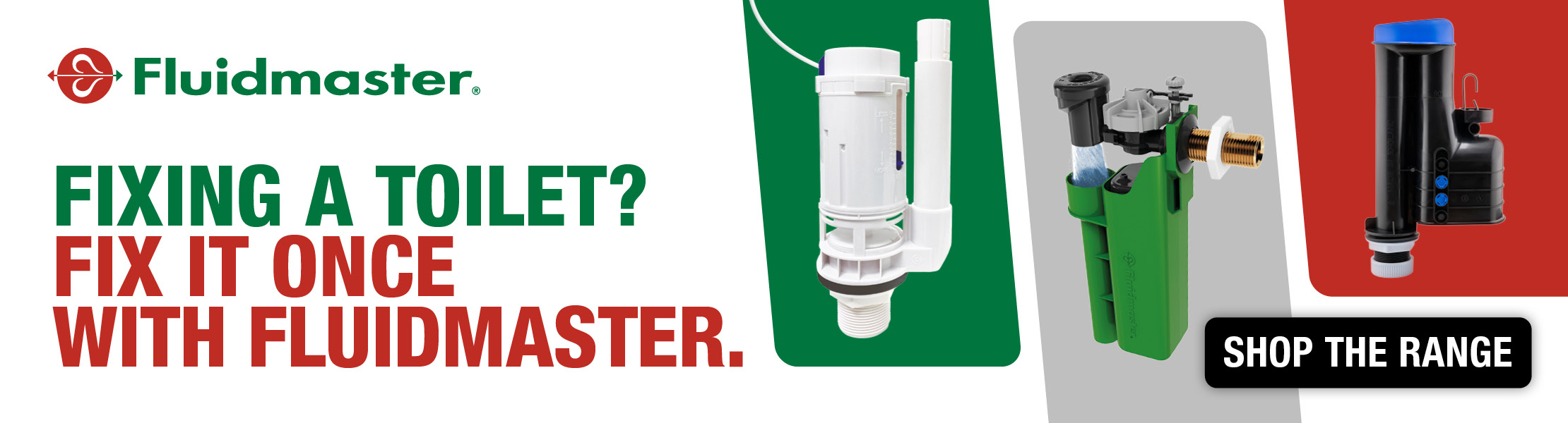 Banner ad for Fluidmaster products with shop the range CTA